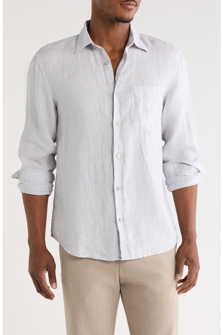 Stonington Linen Gray Long Sleeve Shirt, Main, color, STONINGTON GRAY