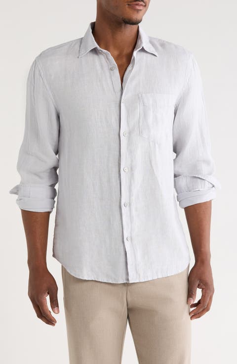 Stonington Linen Gray Long Sleeve Shirt