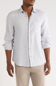 DENIM AND FLOWER Stonington Linen Gray Long Sleeve Shirt
