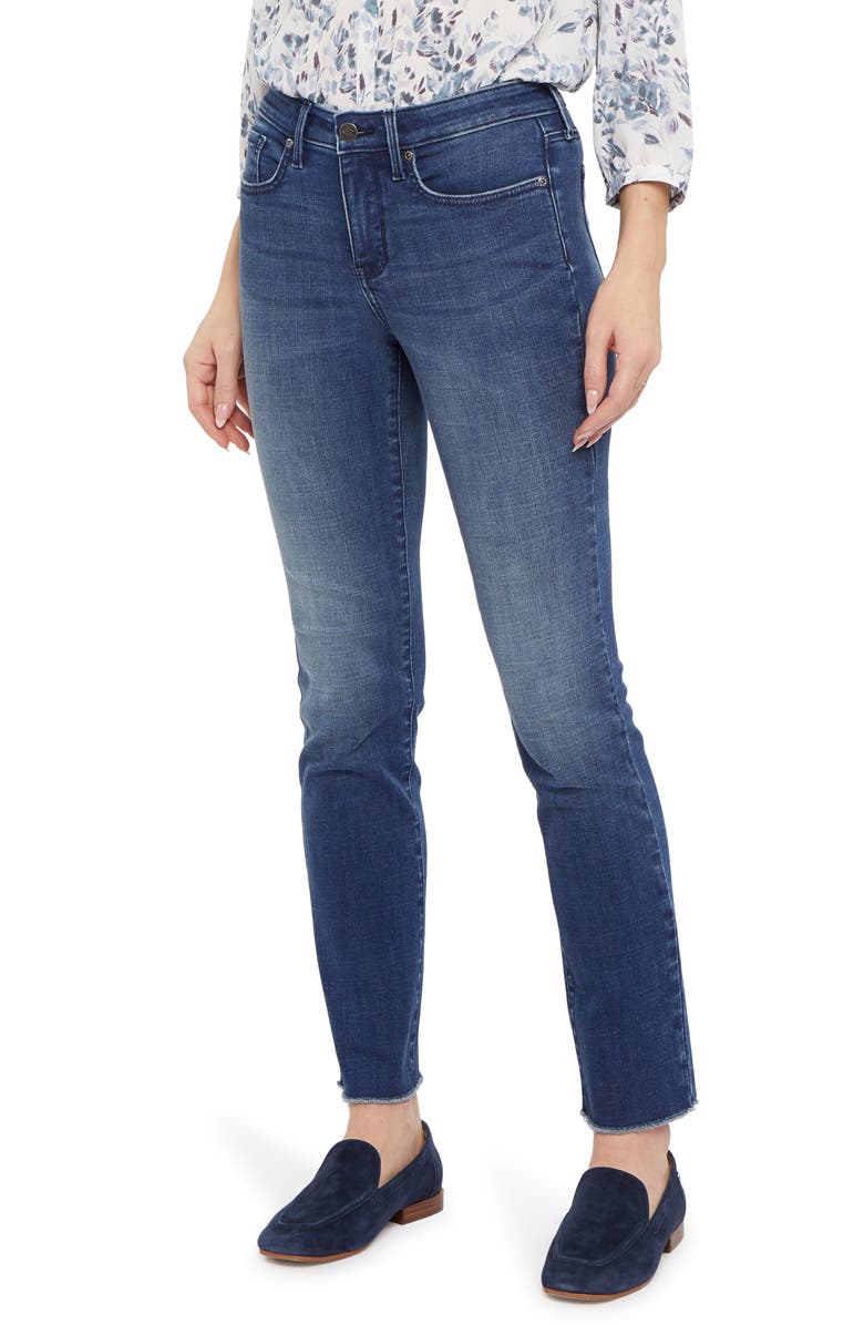 NYDJ Sheri Fray Hem Ankle Slim Jeans, Main, color,