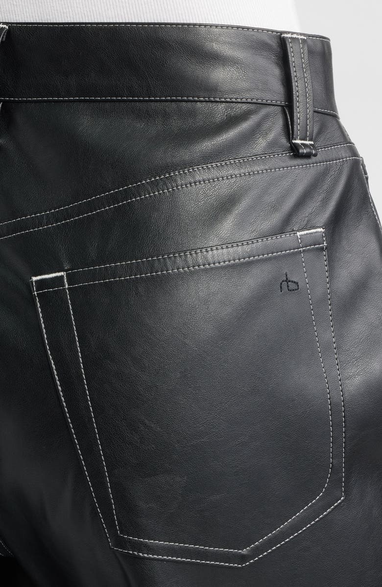rag & bone Shea Faux Leather Straight Leg Pants, Alternate, color, Black