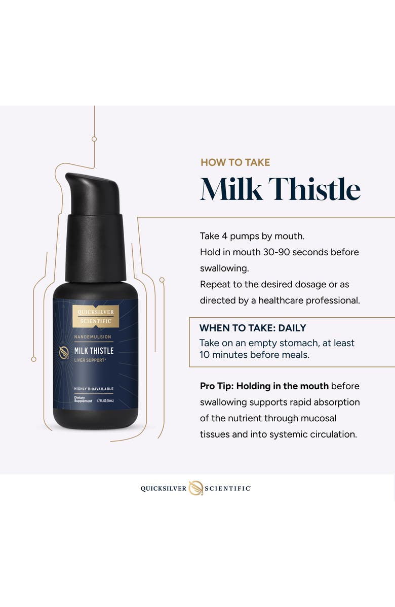 Quicksilver Scientific Nanoemulsified Milk Thistle Silymarin Liquid Supplement, Alternate, color, NO COLOR