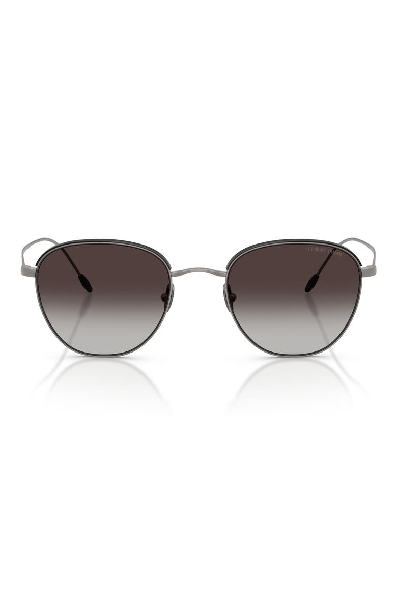 51mm Round Sunglasses, Main, color, MATTE GUNMETAL / GREY GRADIENT