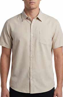 BURNSIDE Short Sleeve Button-Up Shirt