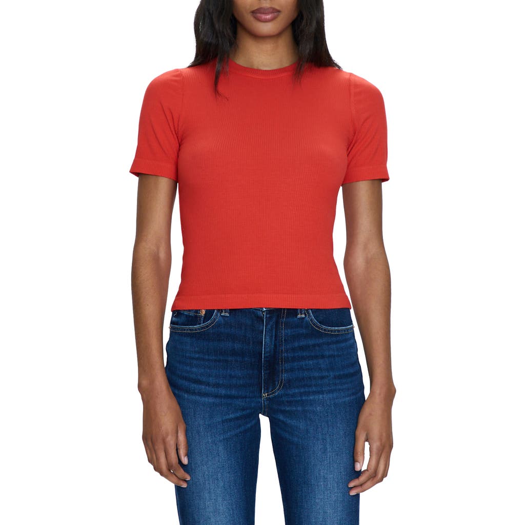 Pistola Bella Rib Crewneck T-Shirt in Rouge