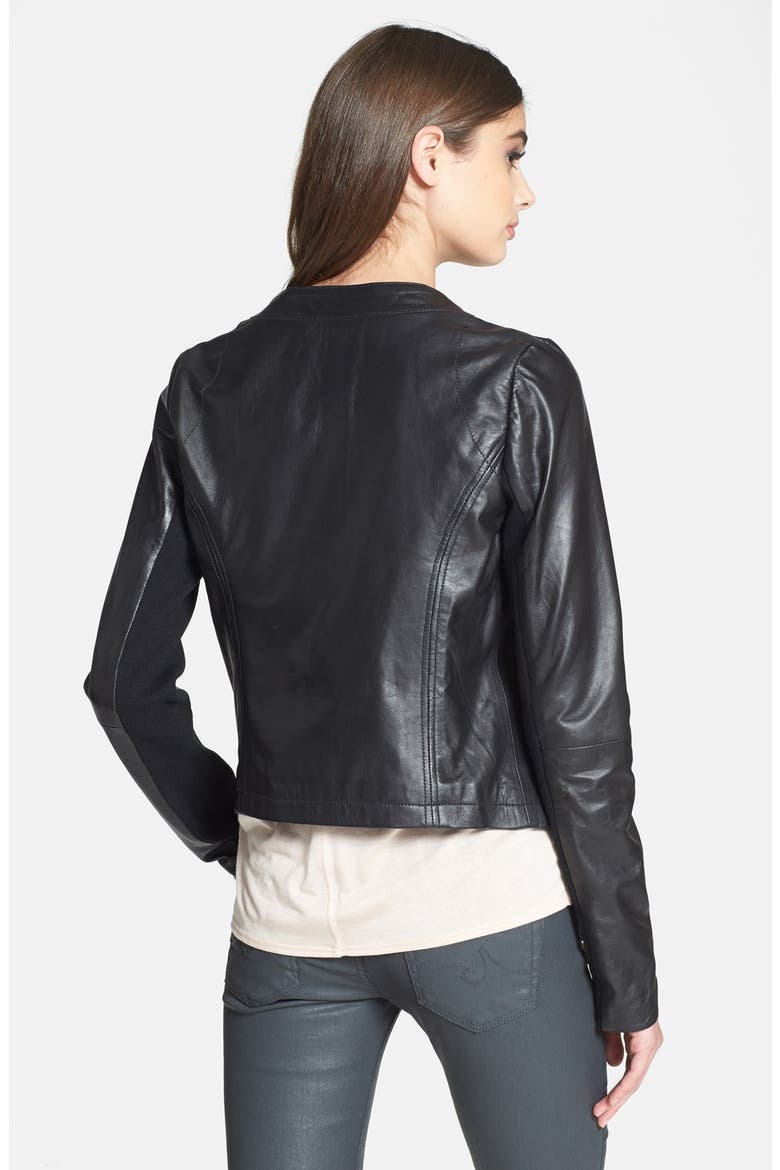 Cascade Leather Jacket, Alternate, color, BLACK