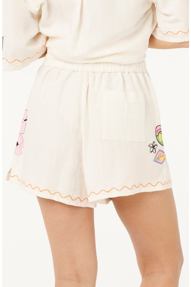 Sunset Embroidered Linen Blend Shorts, Alternate, color, SHELL
