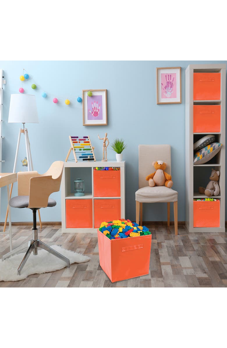 SORBUS Foldable Storage Cube Basket Bin - Set of 6 - Orange, Alternate, color, Orange