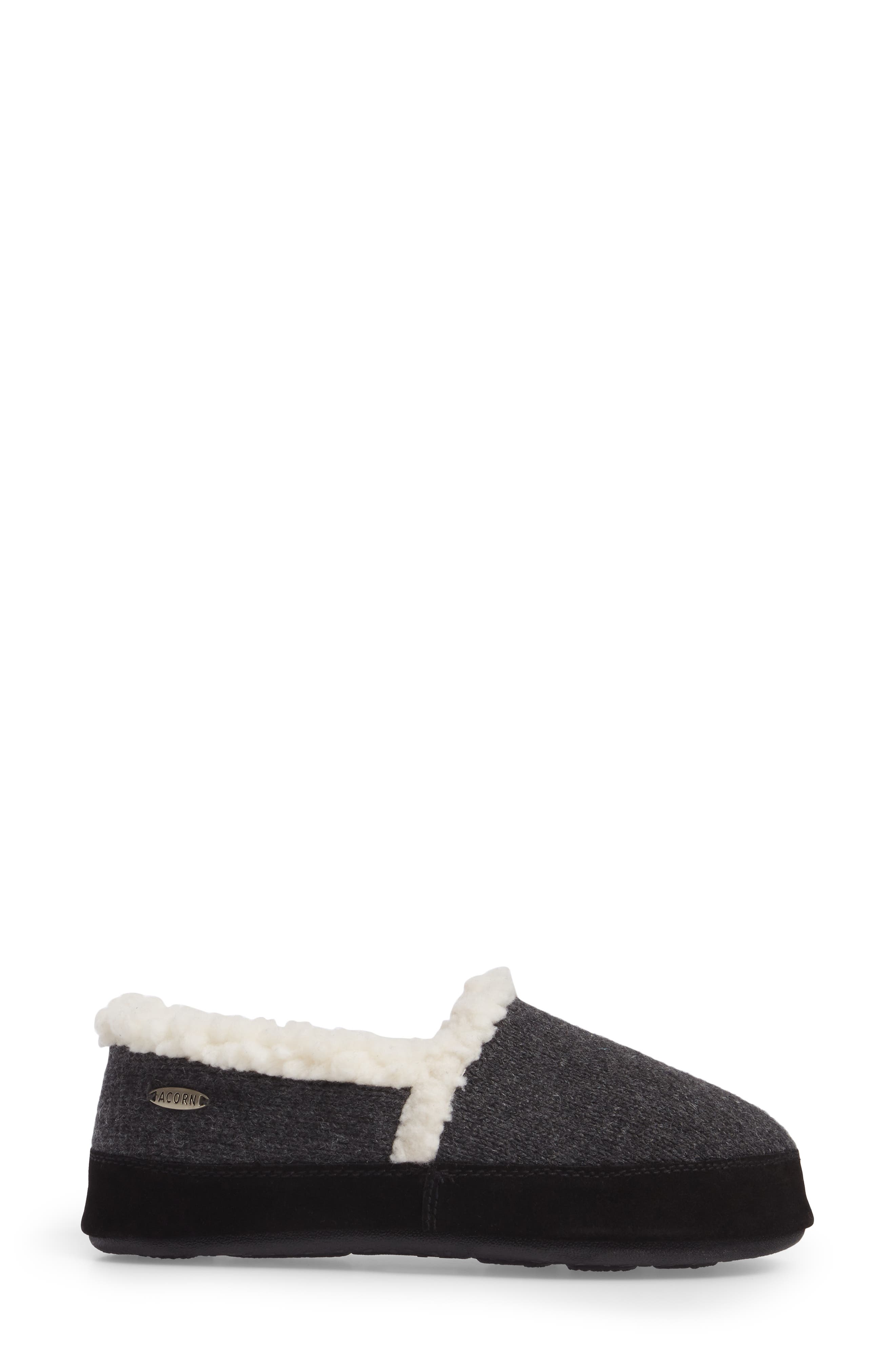 Acorn Moc Ragg Slipper, Alternate, color, Dark Charcoal Heather