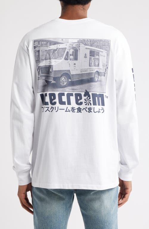 Icecream The Truck Long Sleeve Graphic T-shirt In White