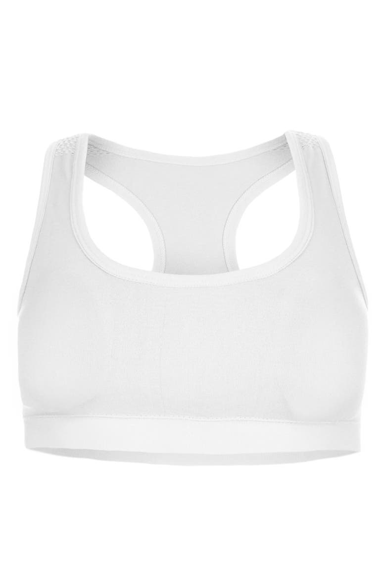 2 Pair Pack Racerback Sports Training Bra, Alternate, color, White