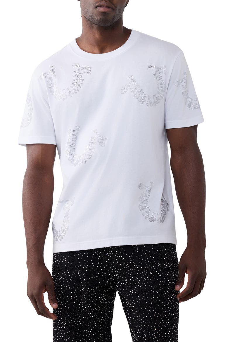 Wrapped Crystal Logo Graphic T-Shirt, Main, color, OPTIC WHITE