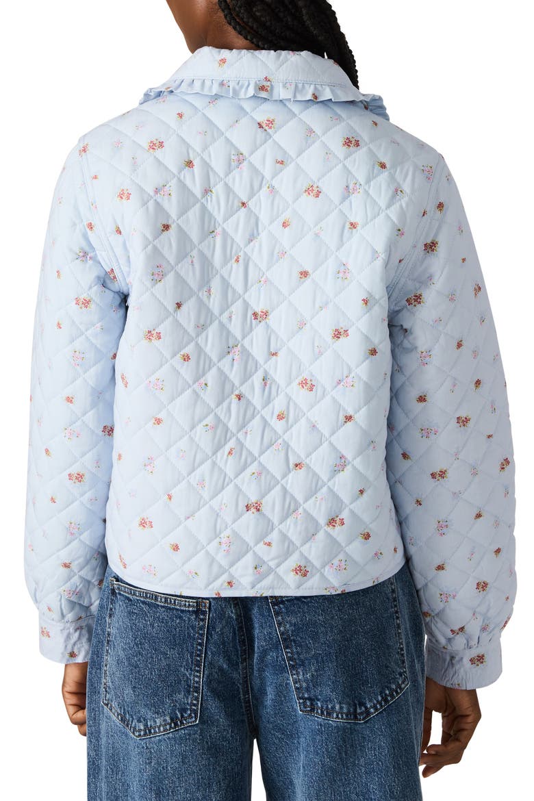 Nellie Floral Quilted Cotton Blend Jacket, Alternate, color, BLURRY FLORAL