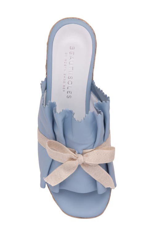 Beautiisoles Noelle Espadrille Platform Wedge Slide Sandal In Sky Blue