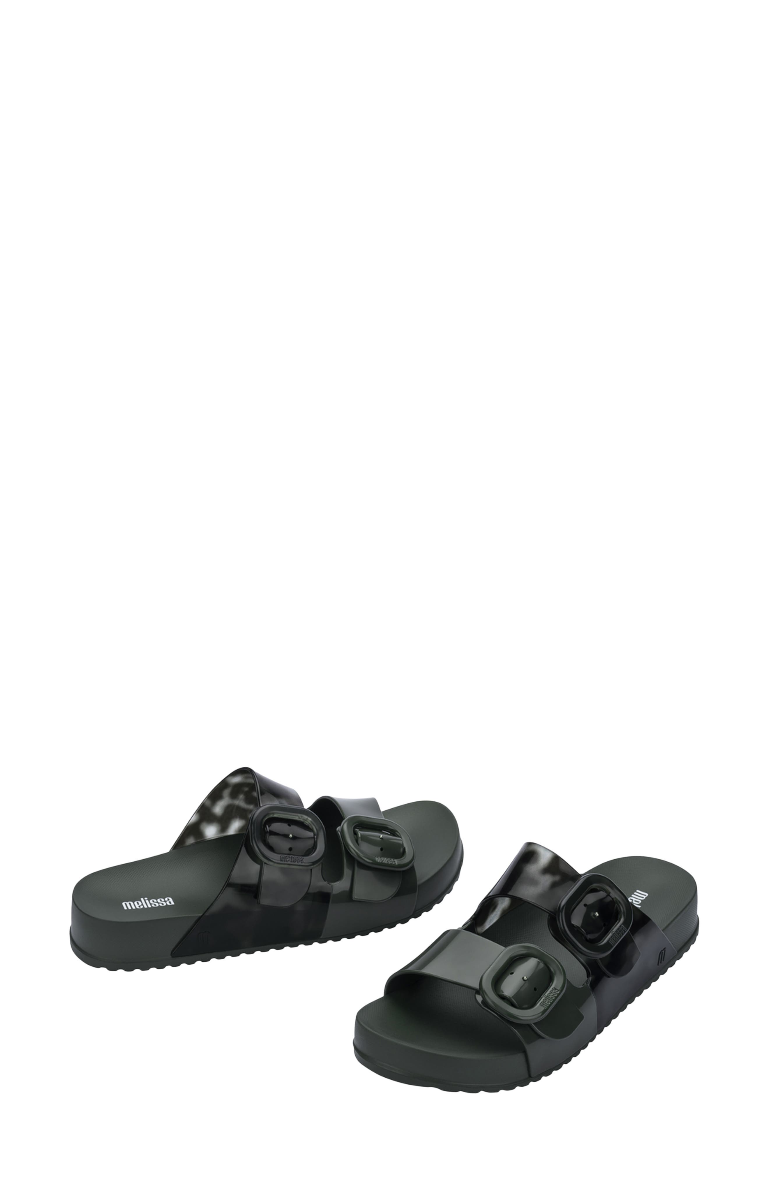 Cozy Buckle Slide Sandal, Alternate, color, GREEN/ TURTLE