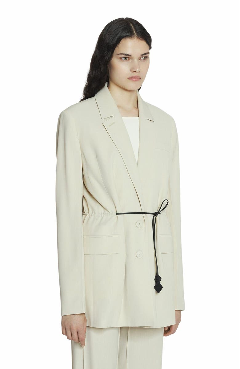 Lanvin Belted Wool Blend Jacket, Alternate, color, Mastic