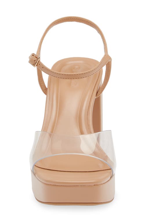 Open Edit Whitney Block Heel Sandal In Beige Clear