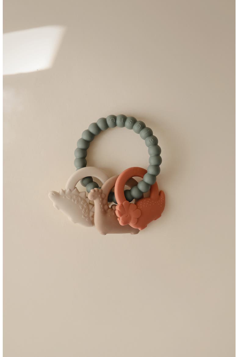 Dino Silicone Teething Ring Toy, Alternate, color, MULTI