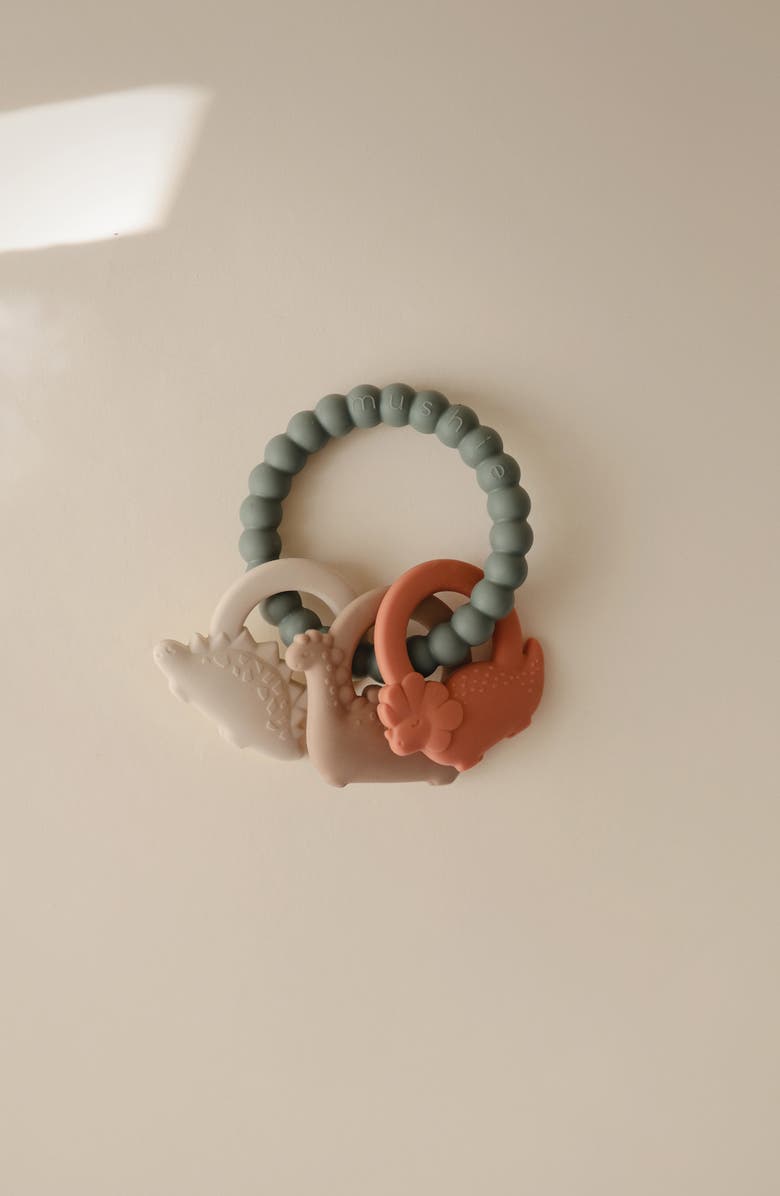 Mushie Dino Silicone Teething Ring Toy, Alternate, color, Multi
