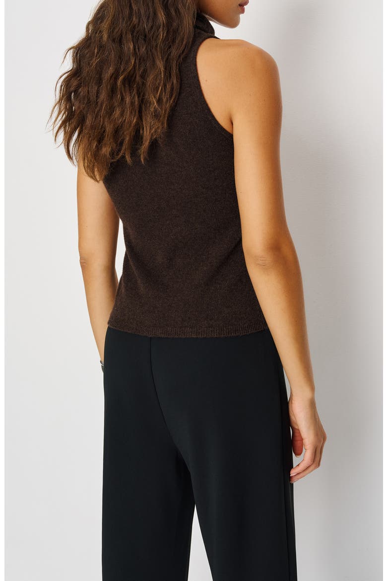 Marcy Sleeveless Cashmere Turtleneck Sweater, Alternate, color, COMPOST