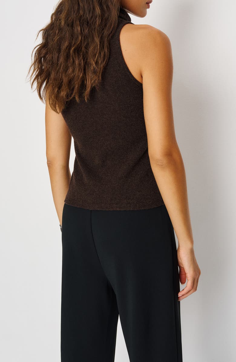 Reformation Marcy Sleeveless Cashmere Turtleneck Sweater, Alternate, color, Compost