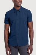 True Classic Commuter Slim Fit 4-Way Stretch Short Sleeve Button-Up Shirt