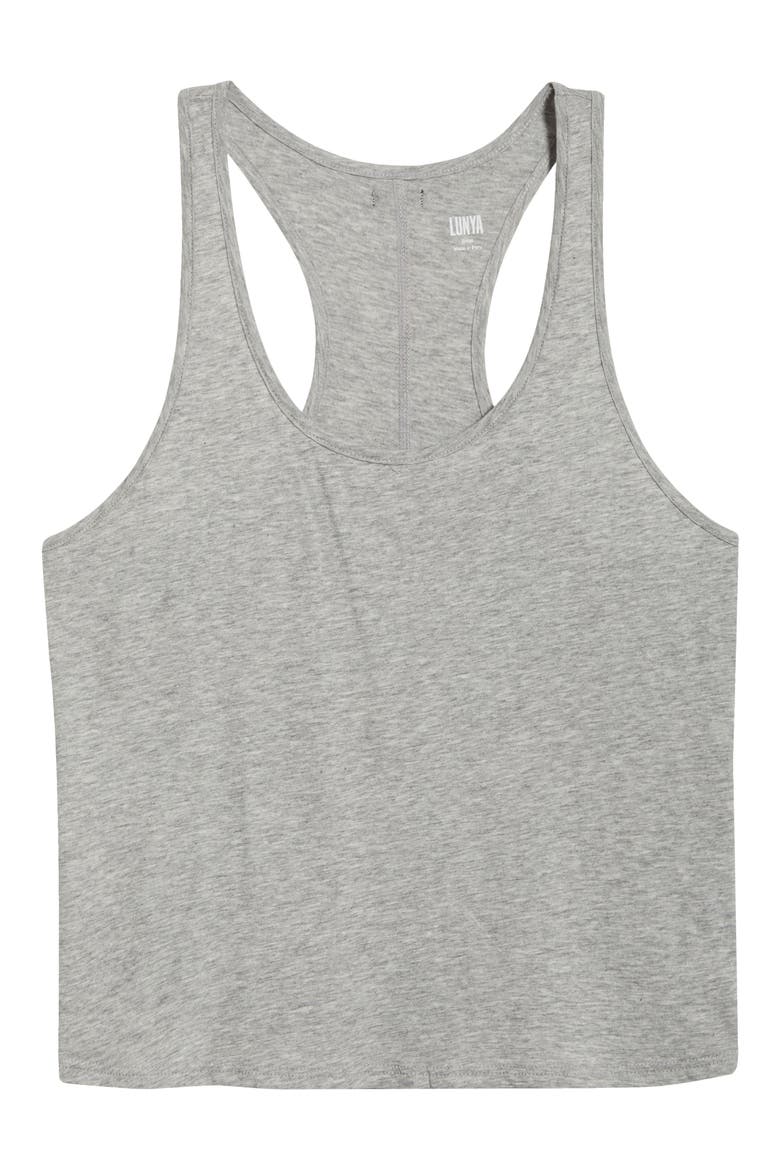 Organic Pima Cotton Curve Hem Tank, Alternate, color, STORM GREY HEATHER