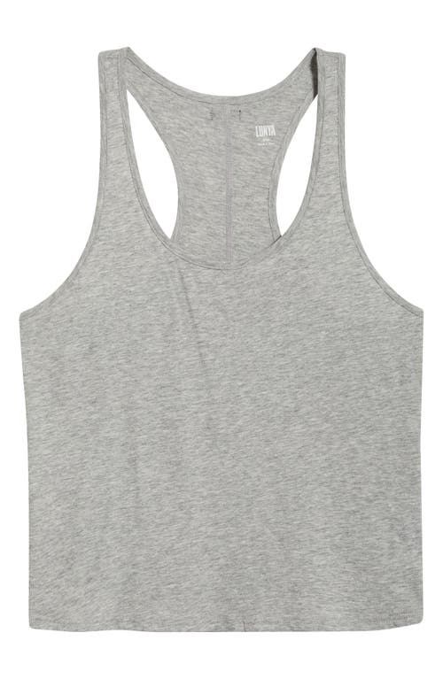 Lunya Pima Curved Hem Tank Storm Grey Heather In Gray
