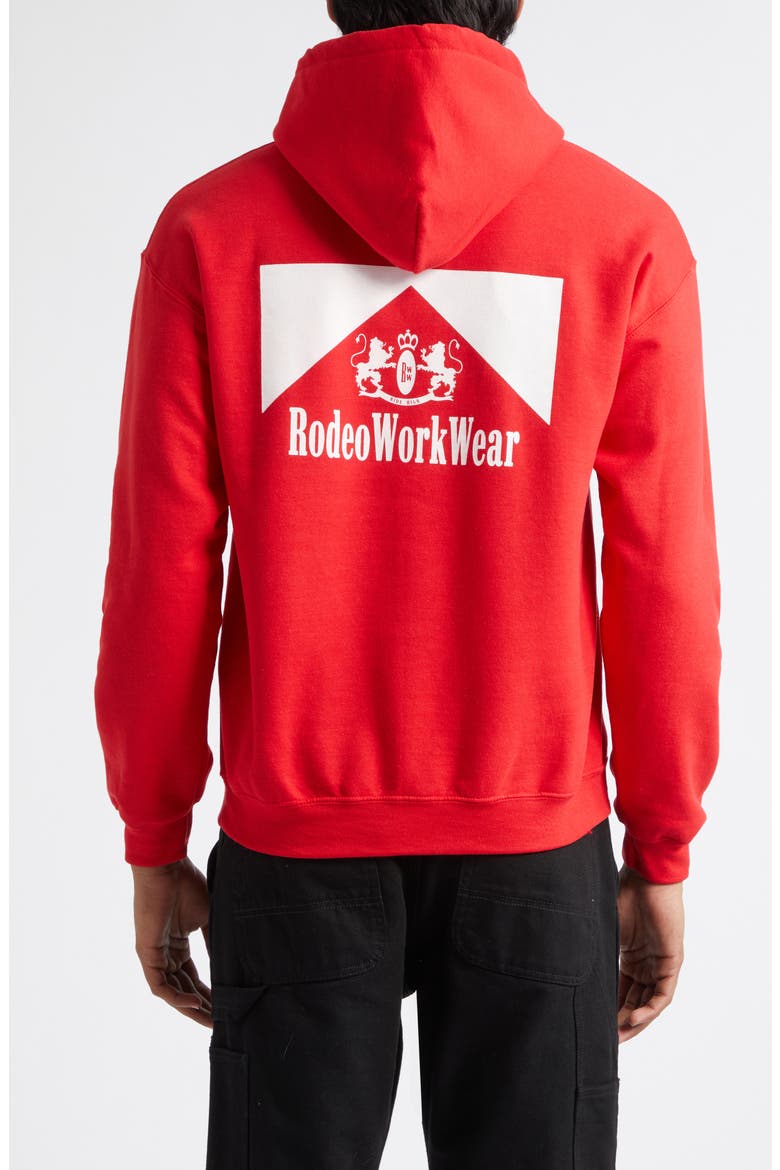 Flag Logo Fleece Graphic Hoodie, Alternate, color, RED