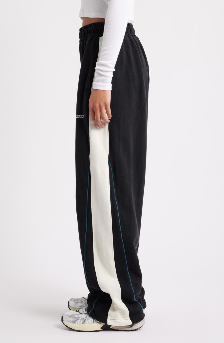 Iets Frans Harri Paneled Baggy Cotton Fleece Sweatpants, Alternate, color, Black