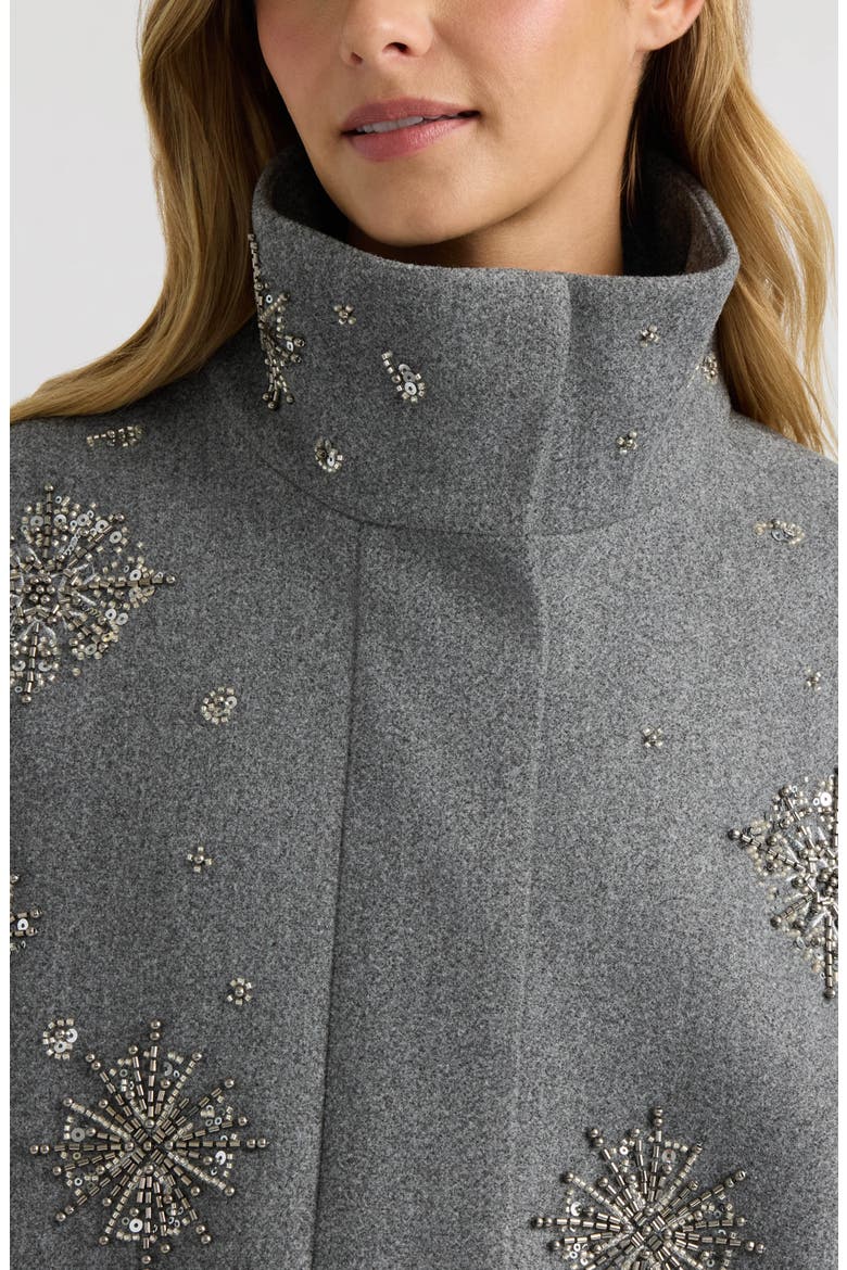 Starburst Faux Wool Cropped Jacket, Alternate, color, CHARCOAL MIX