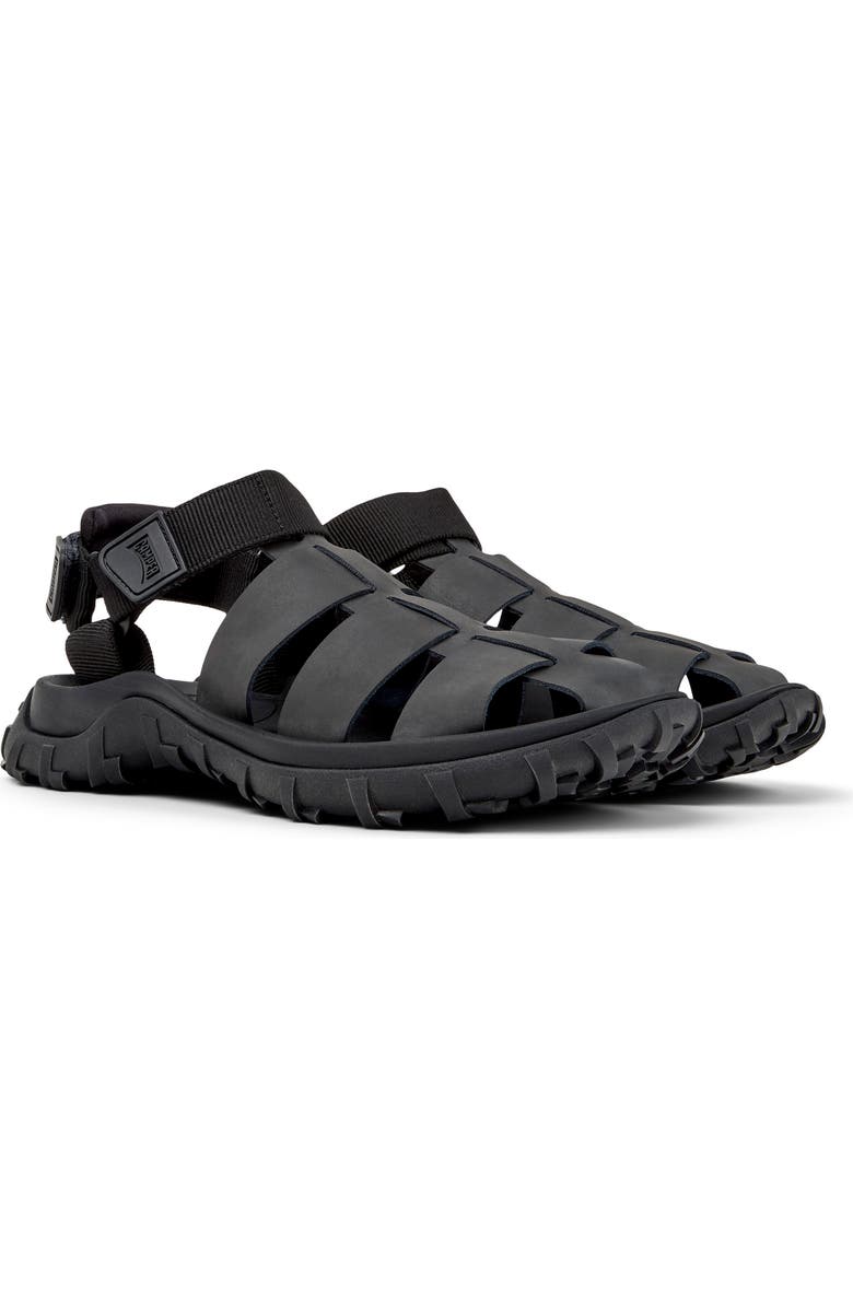 Camper Drift Trail Fisherman Sandal, Main, color, Black