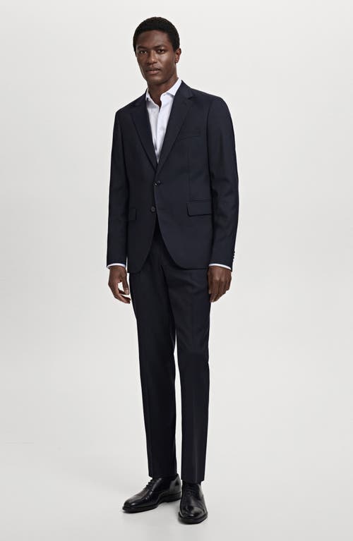 Mango Milan Slim Fit Suit Pants In Blue