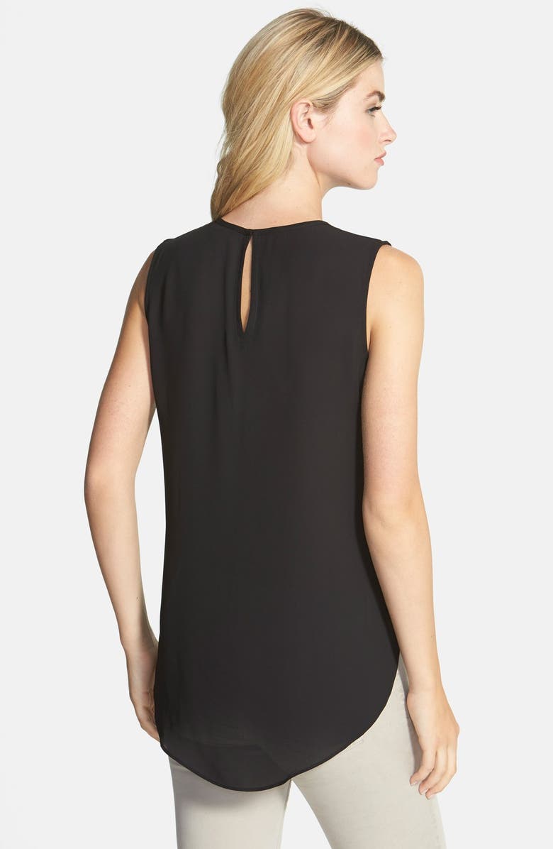 Vince Camuto Center Pleat Sleeveless Blouse, Alternate, color, 