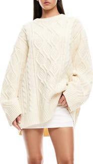 LIONESS Gigi Oversize Cable Stitch Sweater