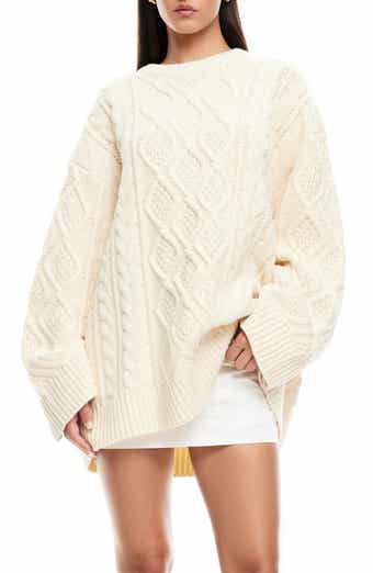 LIONESS Gigi Oversize Cable Stitch Sweater