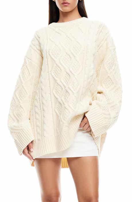 LIONESS Gigi Oversize Cable Stitch Sweater