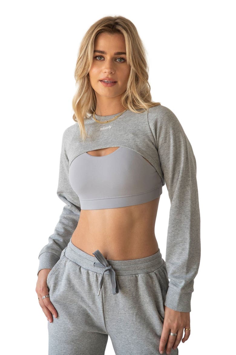 Sport X Shrug Sweatshirt, Main, color, Heather Grey/White