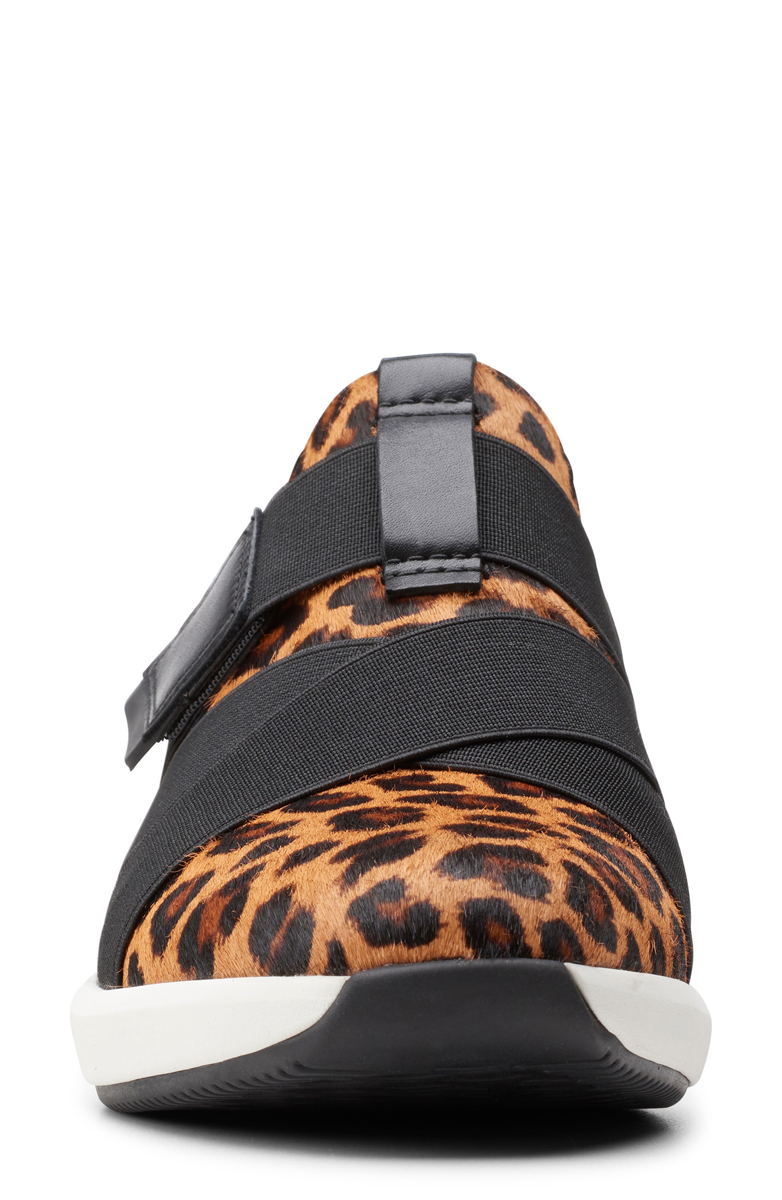 Un Rio Strap Wedge Sneaker, Alternate, color, LEOPARD PRINT CALF HAIR