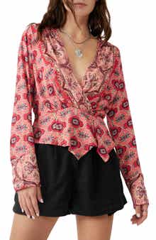 Falling For You Floral Print Peplum Top