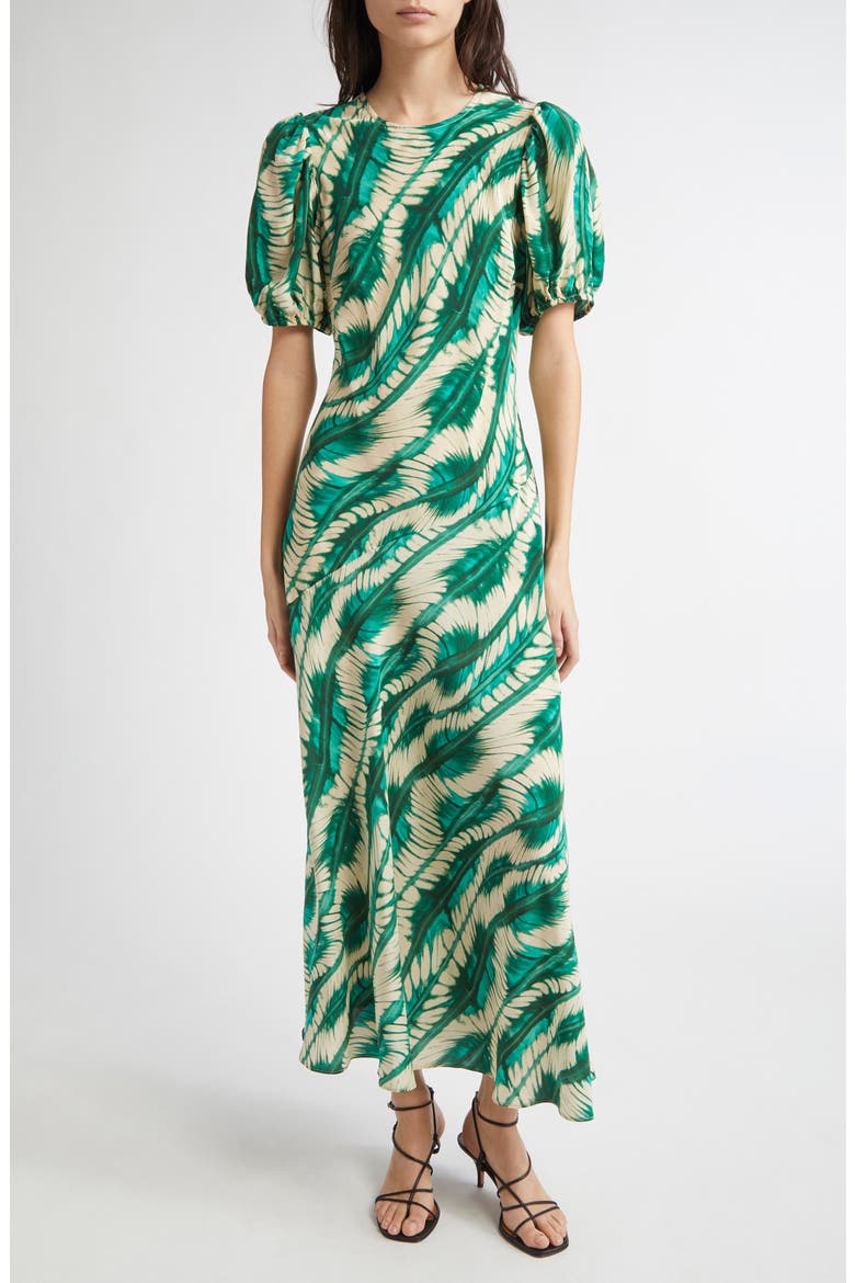 ulla johnson nuit ines puff sleeve midi dress Ines Puff Sleeve Midi Dress In Nuit On Sale Now with Up to 37% Off