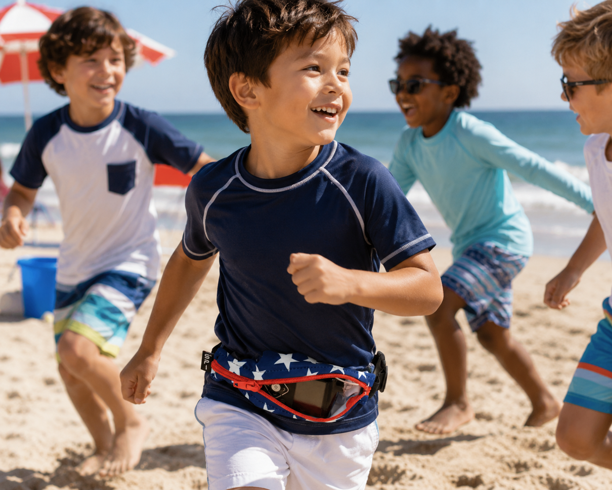 Children's Running Belt, Alternate, color, Blue/Red