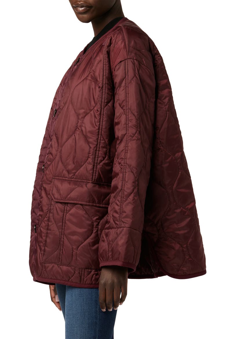 Oversize Quilted Jacket, Alternate, color, MERLOT