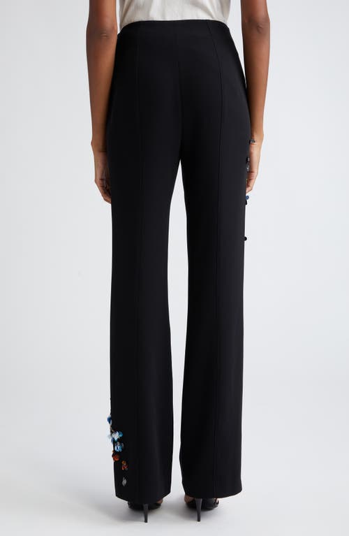 Cinq À Sept Kingsley Sequin Flower Straight-leg Pants In Black/multi