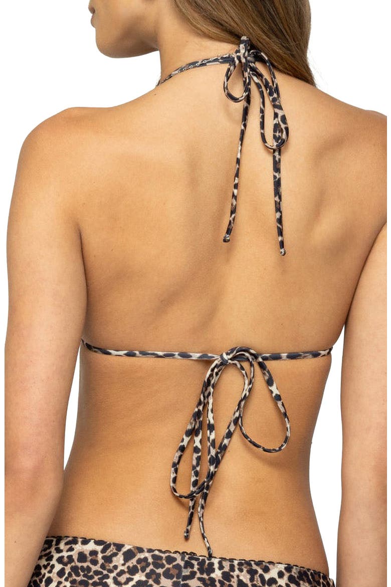 Mich Leopard Print Triangle Bikini Top, Alternate, color, LEOPARD