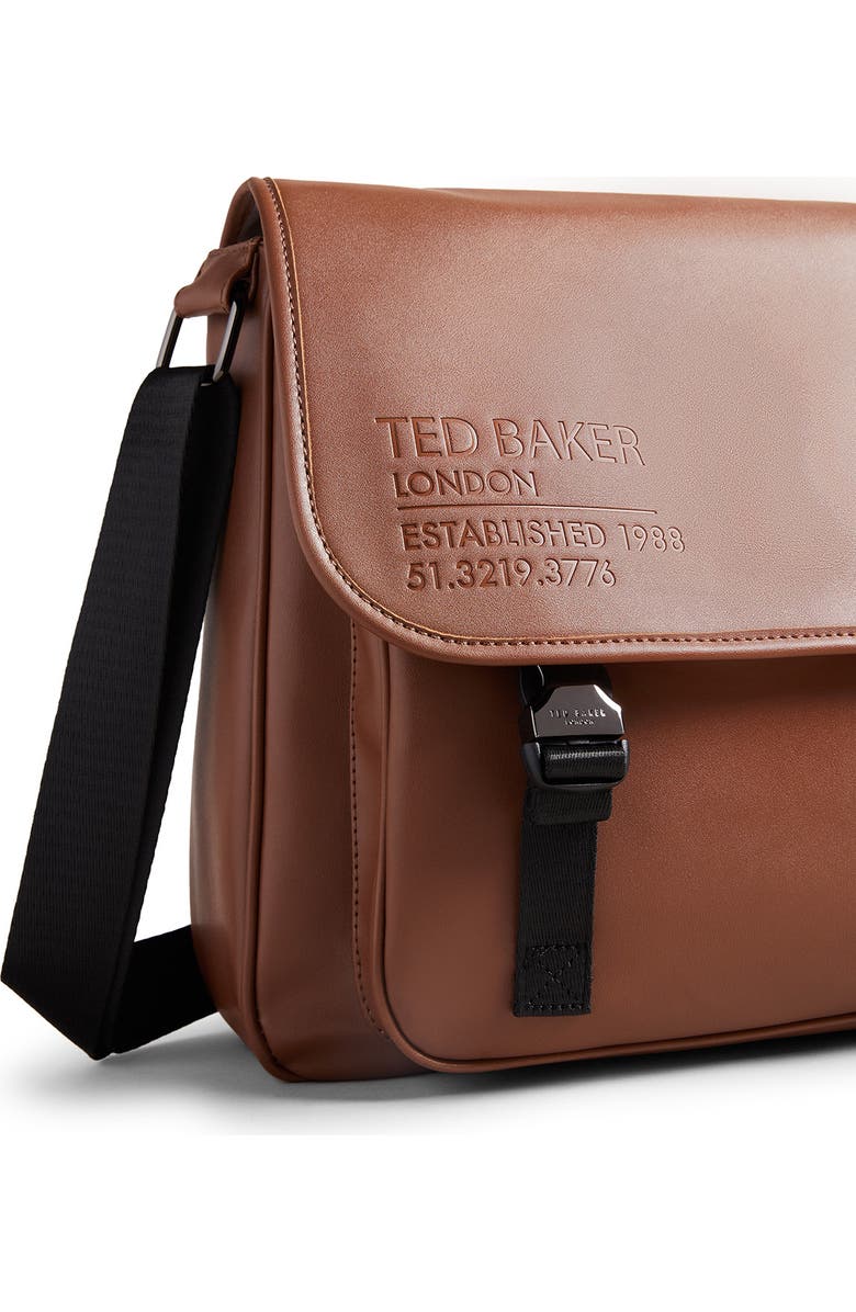 Ted Baker London Phanton Recycled Faux Leather Messenger Bag, Alternate, color,