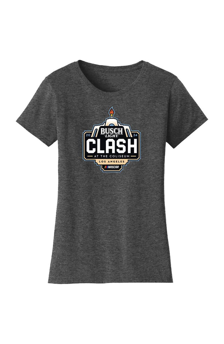 CHECKERED FLAG Women's Checkered Flag Sports Heather Charcoal 2024 Clash at the Coliseum T-Shirt, Alternate, color, Heather Charcoal