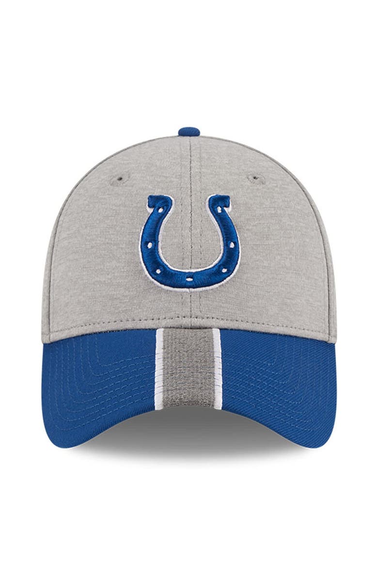 New Era Men's New Era Heather Gray/Royal Indianapolis Colts Striped 39THIRTY Flex Hat, Alternate, color, 