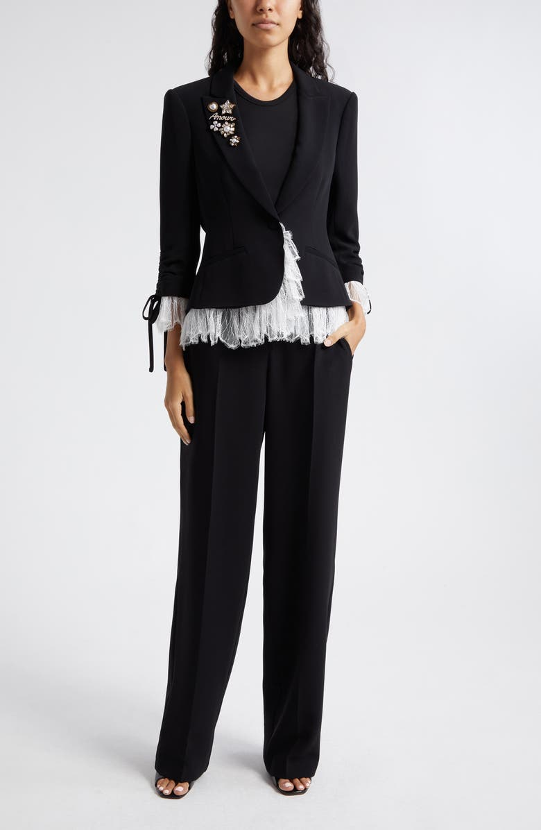 Cinq à Sept Le Petit Roxie Crystal & Imitation Pearl Detail Jacket, Alternate, color,