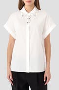 RM Rebecca Minkoff Crystal Dolman Button-Up Shirt